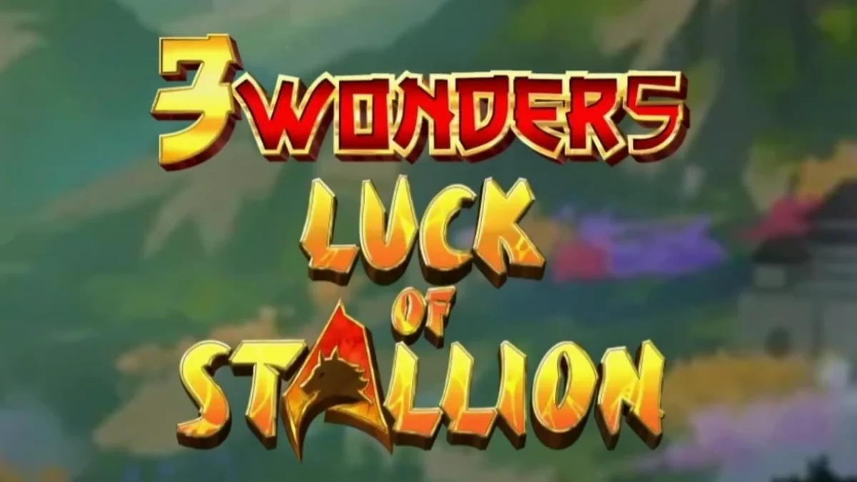 Makulay na visual na disenyo ng 3 Wonders Luck of Stallion slot na may temang kabayo at Chinese New Year.
